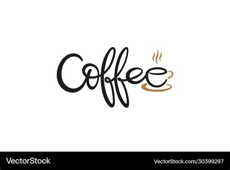 Creative coffee typography logo Royalty Free Vector Image