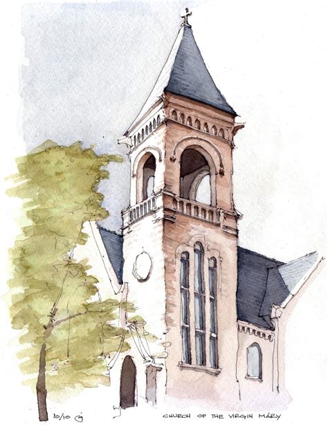 Park Slope Sketch: Church of the Virgin Mary