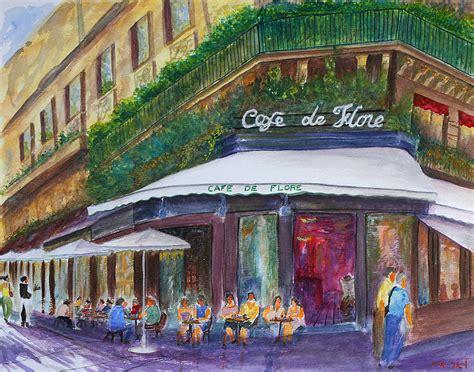 Cafe De Flore Painting by Lior Ohayon