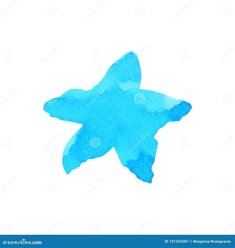 Starfish Cartoon Watercolor Painting Illustration Design Hand Drawing ...