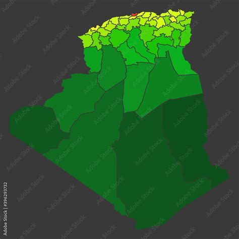 Algeria population heat map as color density illustration Stock Illustration | Adobe Stock