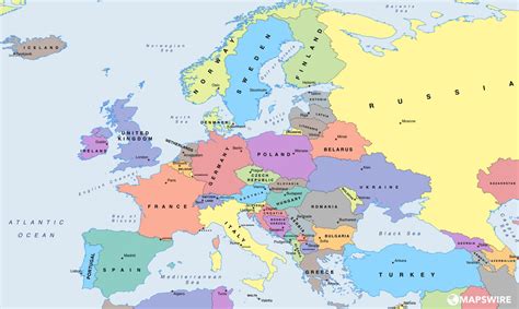 Free Political Maps of Europe – Mapswire.com