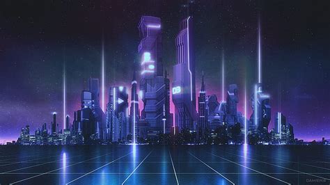 HD wallpaper: futuristic, futuristic city, neon, lights, building | Wallpaper Flare