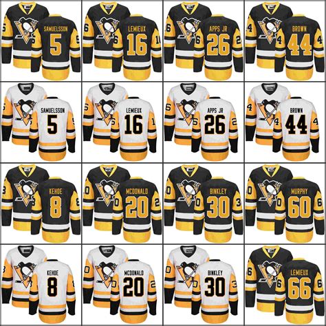 2018 Pittsburgh Penguins Throwback Jersey Ab Mcdonald Syl Apps Jr. Rick ...