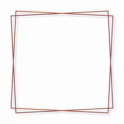 three square frames with red lines in the middle and white paper on each one side