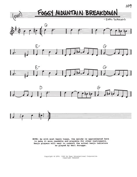 Foggy Mountain Breakdown By - Digital Sheet Music For Real Book ...