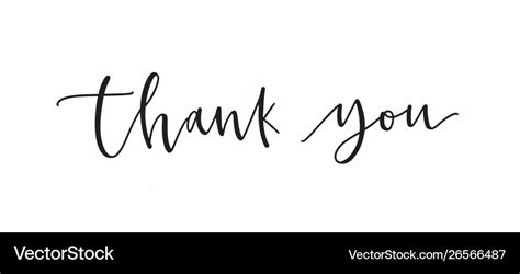 Thank you word or message written with cursive Vector Image