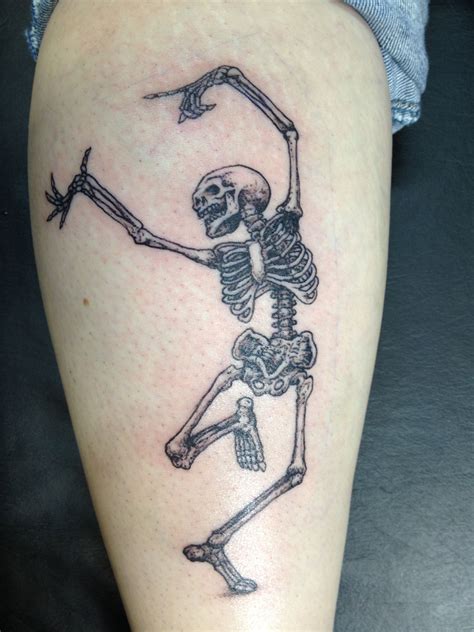 small dancing skeleton tattoo - ohioteendiesinvan