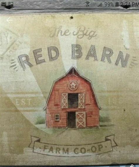 14" RED BARN Farmhouse vintage sign pop ART Wood Vtg style Sign - Plaques & Signs