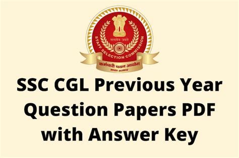 SSC CGL Previous Year Papers PDF 2023 with Answer Key Download for Tier-1 and Tier-2 - Haryana Jobs