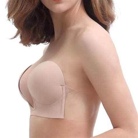 Invisible Push Up Bra Strapless Bras Formal Dress Wedding/Evening Sticky Self Adhesive Silicone ...