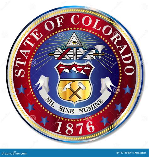 Colorado State Seal on White Stock Vector - Illustration of drawing, colorado: 117110479