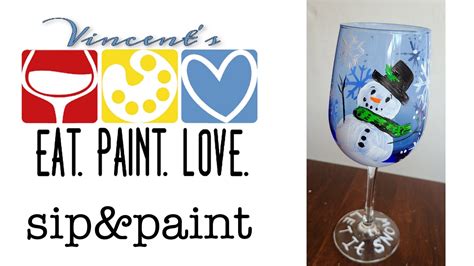 Sip & Paint “Frosty Wine Glasses” | Vincent's Eat- Paint- Love Studio