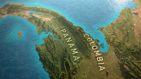 Still of Panama and Colombia from 3D map created for TV show Walking The Americas [1920 x 1080 ...