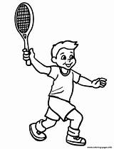 Boy Playing Tennis Sd762 Coloring page Printable sketch template