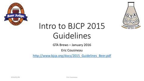 Intro to BJCP 2015 Guidelines