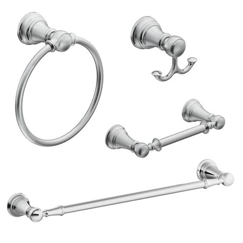 Moen 4-Piece Weymouth Chrome Decorative Bathroom Hardware Set at Lowes.com