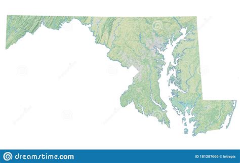 High Resolution Topographic Map of Maryland Stock Illustration - Illustration of atlas, chart ...