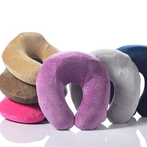 U Shape Travel Pillow for Airplane Memory Foam Neck Massager Pillow ...