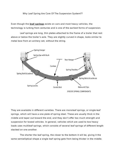 Explain Leaf Spring Suspension System - Design Talk