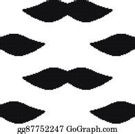 2 Pixel Art Mustache Seamless Pattern Clip Art | Royalty Free - GoGraph