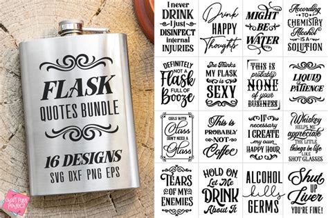 Funny Drinking Quotes Svg Bundle | Flask Sayings SVG Bundle