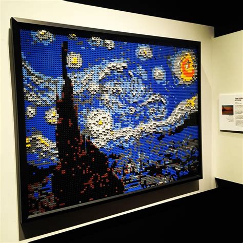 Vincent van LEGOgh's Starry Night. Lego exhibit by Nathan Saway at OMSI in Portland, OR. : lego