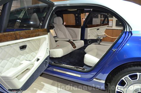 Bentley Mulsanne Grand Limousine by Mulliner rear interior at 2016 Geneva Motor Show