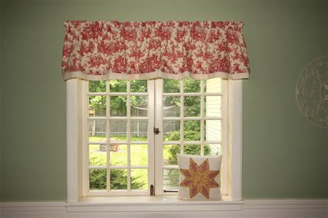 Cranberry Red Toile Waverly Valance www.thecarriagehousedesigns.com | curtains | Pinterest | Red ...