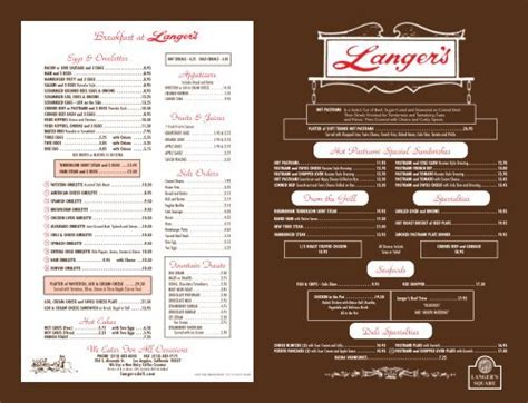 Langer's Delicatessen-Restaurant Menu ... - MainMenus.com