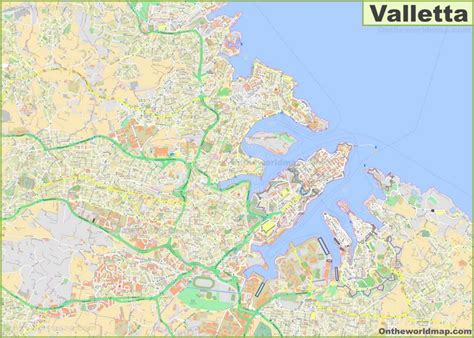 Detailed Map of Surroundings of Valletta