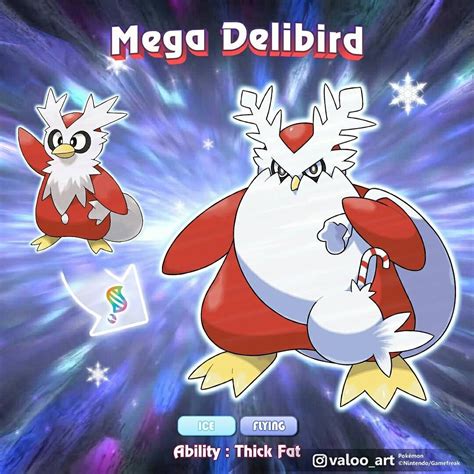 Mega Delibird by Valo Sanc (@valoo_art) | Pokemon art, Pokemon, Merry christmas to all