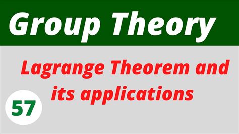 1. Lagrange Theorem and its applications | Group Theory | Prof Khalid - YouTube