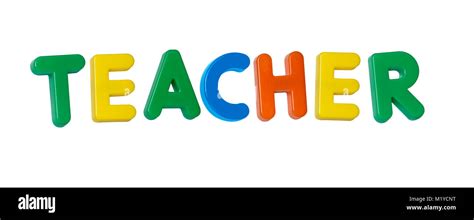 The word "teacher" made up from coloured plastic letters Stock Photo - Alamy