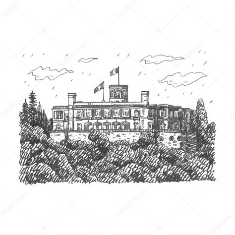 View of Chapultepec Castle in Mexico City, Mexico. — Stock Vector ...