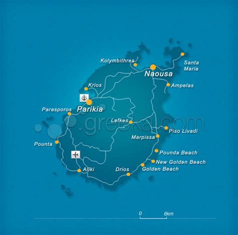 Map of Paros island, Greece - Greeka.com