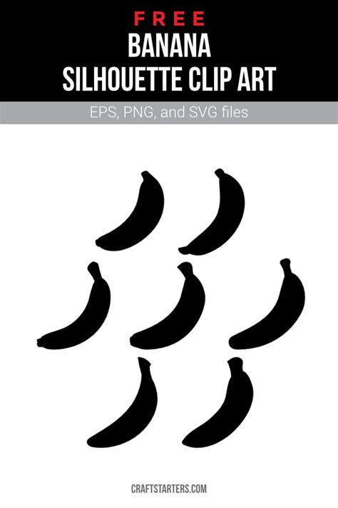 Free Banana Silhouette Clip Art in 2021 | Silhouette clip art, Clip art ...