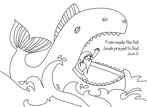 Printable Jonah And The Whale Coloring Page - Printable Word Searches