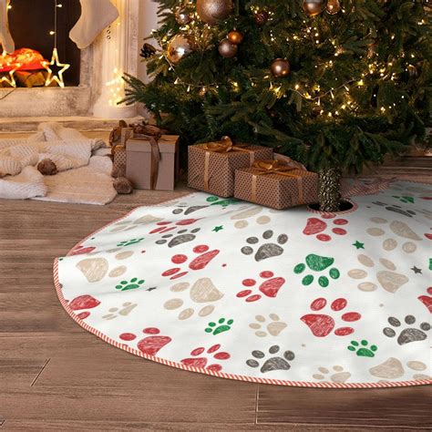 Amazon.com: Colorful Christmas Dog Paw Christmas Tree Skirt 36 Inches ...