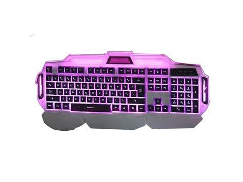 3 Color Backlit Adjustable Red Blue Purple Light Keyboard USB Laptop Professional Wired Gaming ...