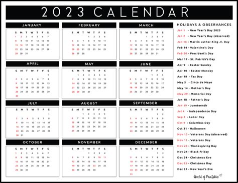 2023 Calendar Excel Template - Printable Template Calendar