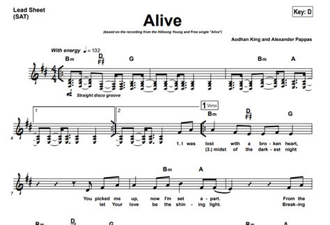 Hillsong Young & Free-Alive Free Sheet Music PDF for Piano | The Piano ...