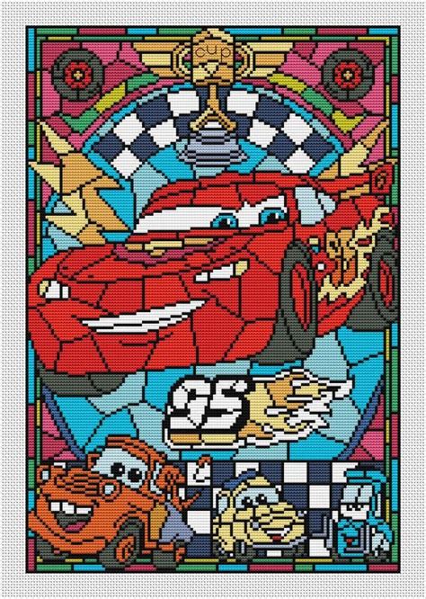 Disney cross stitch pattern SG019 Cars in pdf. | Etsy in 2021 | Disney cross stitch patterns ...