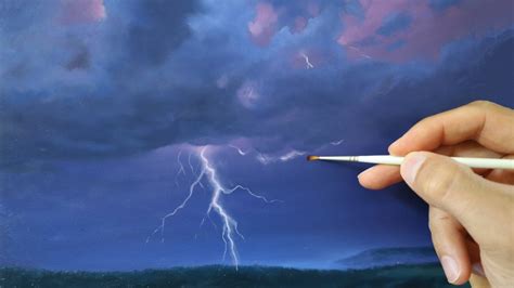 How to paint clouds - realistic lightning clouds painting tutorial ...