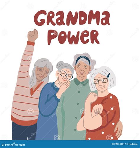 Grandma Power stock vector. Illustration of empowerment - 223743317