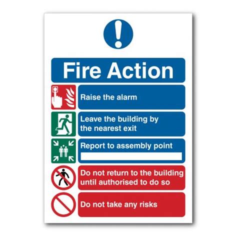 Fire Action Notice 5 Points Sign | Puffin Plastics