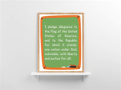 Pledge of Allegiance School Decor Wall Art Printable - Etsy