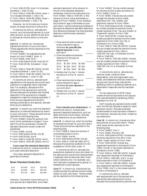 IRS 8379 Instructions 2020 - Fill out Tax Template Online | US Legal Forms