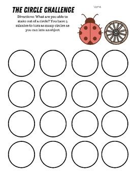 5 Minute Circle Challenge-Art Sub Lessons: Circle Drawing Worksheets