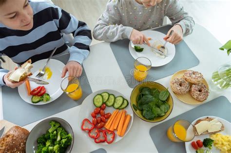 Healthy Family Breakfast at Home Stock Photo - Image of child, girl: 241435168